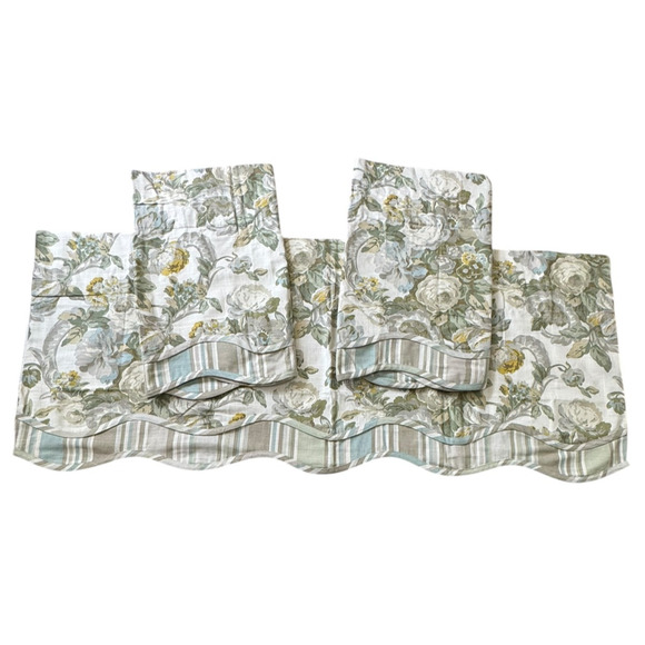 Waverly Spring Bling Platinum Valance 52" x 18"- (21") Set of 3 EXCELLENT! - Picture 1 of 8